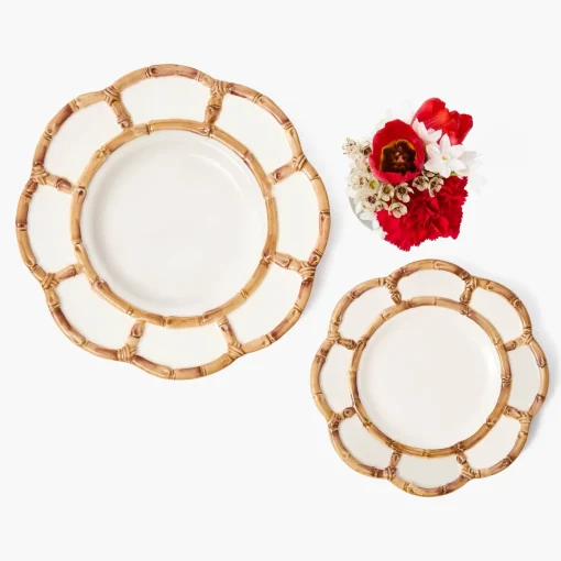 Mrs. Alice Petal Bamboo Ceramic Starter Plate< Summer Crockery | Starter Plates