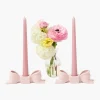 Mrs. Alice Petal Pink Ceramic Bow Candle Holder (Pair)< Summer Candleware | Candle Holders