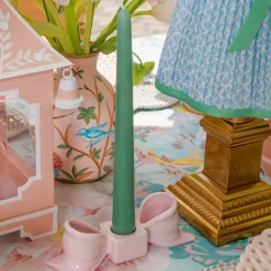 Mrs. Alice Petal Pink Ceramic Bow Candle Holder (Pair)< Summer Candleware | Candle Holders
