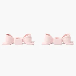 Mrs. Alice Petal Pink Ceramic Bow Candle Holder (Pair)< Summer Candleware | Candle Holders