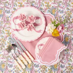 Mrs. Alice Petal Pink Fiore Napkin Rings (Set of 4)< Napkin Rings & Bows | For Her