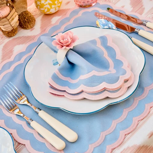 Mrs. Alice Petal Pink Fiore Napkin Rings (Set of 4)< Napkin Rings & Bows | For Her