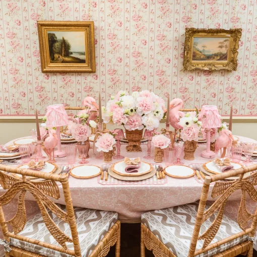 Mrs. Alice Petal Pink Pheasant Tablecloth< Tablecloths