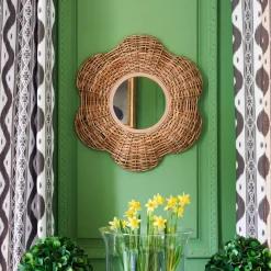 Mrs. Alice Petite Rattan Martha Mirror< Mirrors