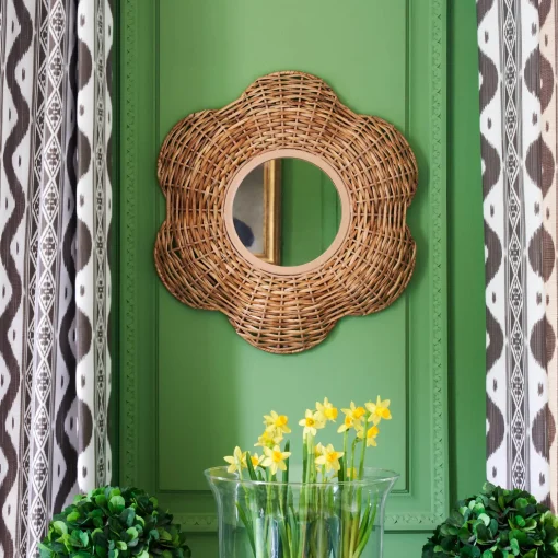 Mrs. Alice Petite Rattan Martha Mirror< Mirrors