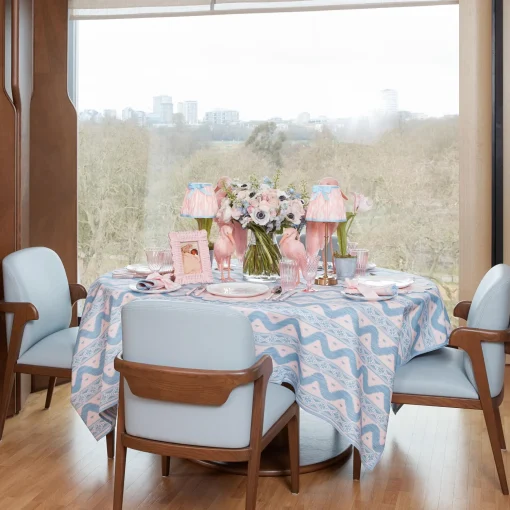Mrs. Alice Pink & Blue Ikat Tablecloth< Tablecloths