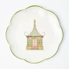 Mrs. Alice Pink & Green Pagoda Dinner Plate< Dinner Plates