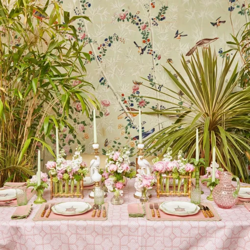 Mrs. Alice Pink & Green Pagoda Dinner Plate< Dinner Plates