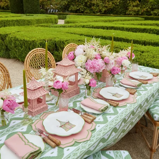 Mrs. Alice Pink & Green Pagoda Dinner Plate< Dinner Plates
