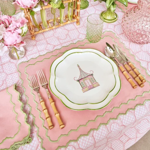 Mrs. Alice Pink & Green Pagoda Starter Plate< Starter Plates