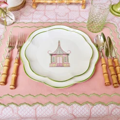 Mrs. Alice Pink & Green Pagoda Starter Plate< Starter Plates