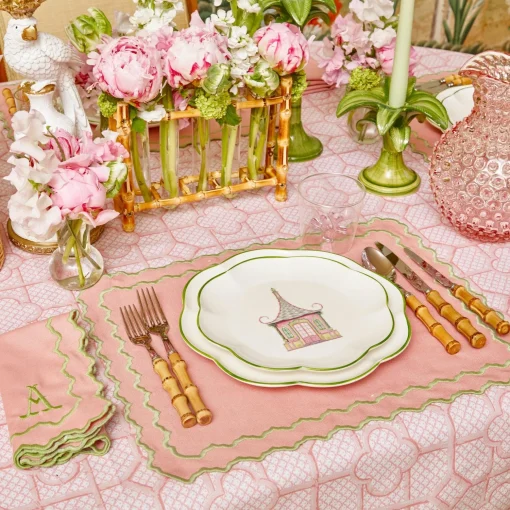 Mrs. Alice Pink & Green Pagoda Starter Plate< Starter Plates