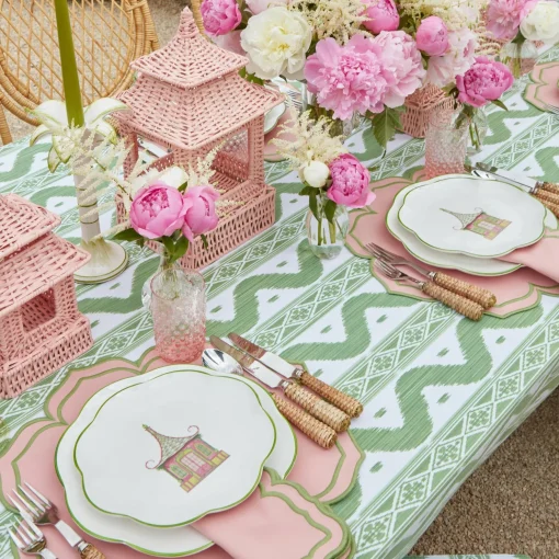 Mrs. Alice Pink & Green Pagoda Starter Plate< Starter Plates