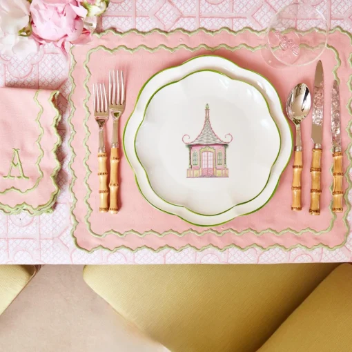 Mrs. Alice Pink & Green Pagoda Starter Plate< Starter Plates