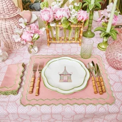 Mrs. Alice Pink & Green Pagoda Starter Plate< Starter Plates