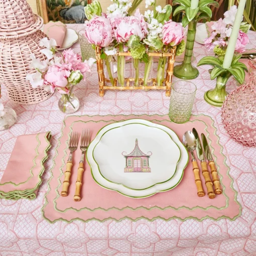 Mrs. Alice Pink & Green Pagoda Starter Plate< Starter Plates