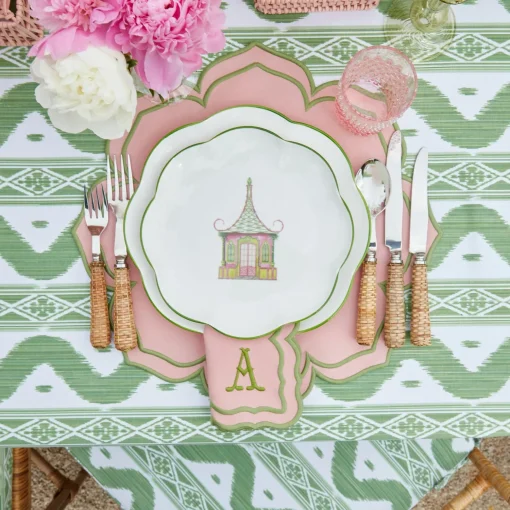 Mrs. Alice Pink & Green Pagoda Starter Plate< Starter Plates