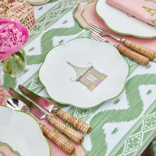 Mrs. Alice Pink & Green Pagoda Starter Plate< Starter Plates