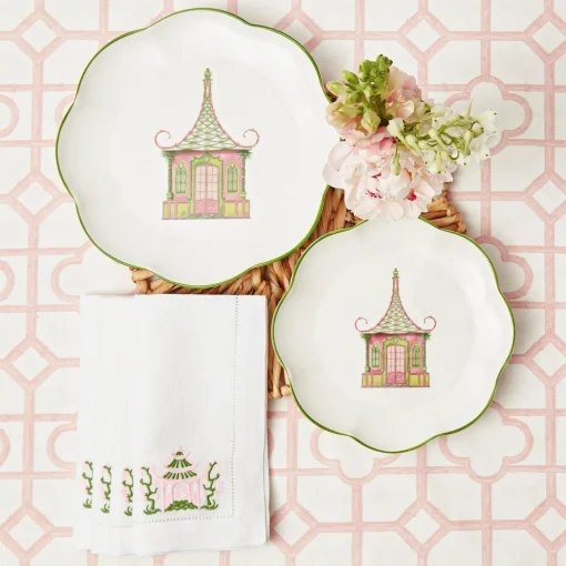 Mrs. Alice Pink & Green Pagoda Starter Plate< Starter Plates