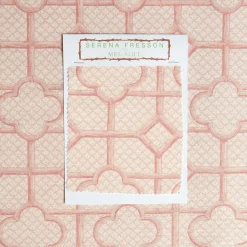 Mrs. Alice Pink Bamboo Trellis Fabric< Serena Fresson Fabrics