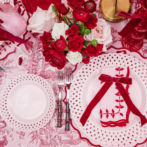 Mrs. Alice Pink Basketweave Starter Plate (Set of 4)< Summer Crockery | Starter Plates