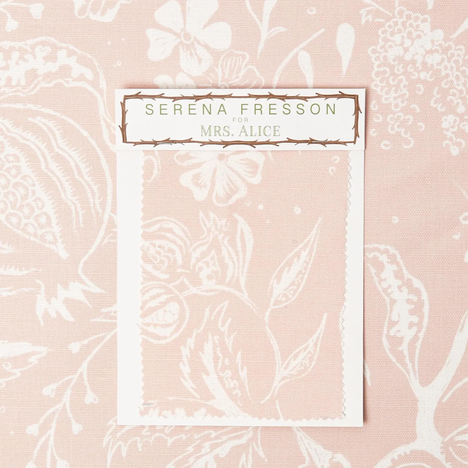 Mrs. Alice Pink Chelsea Square Fabric< Serena Fresson Fabrics