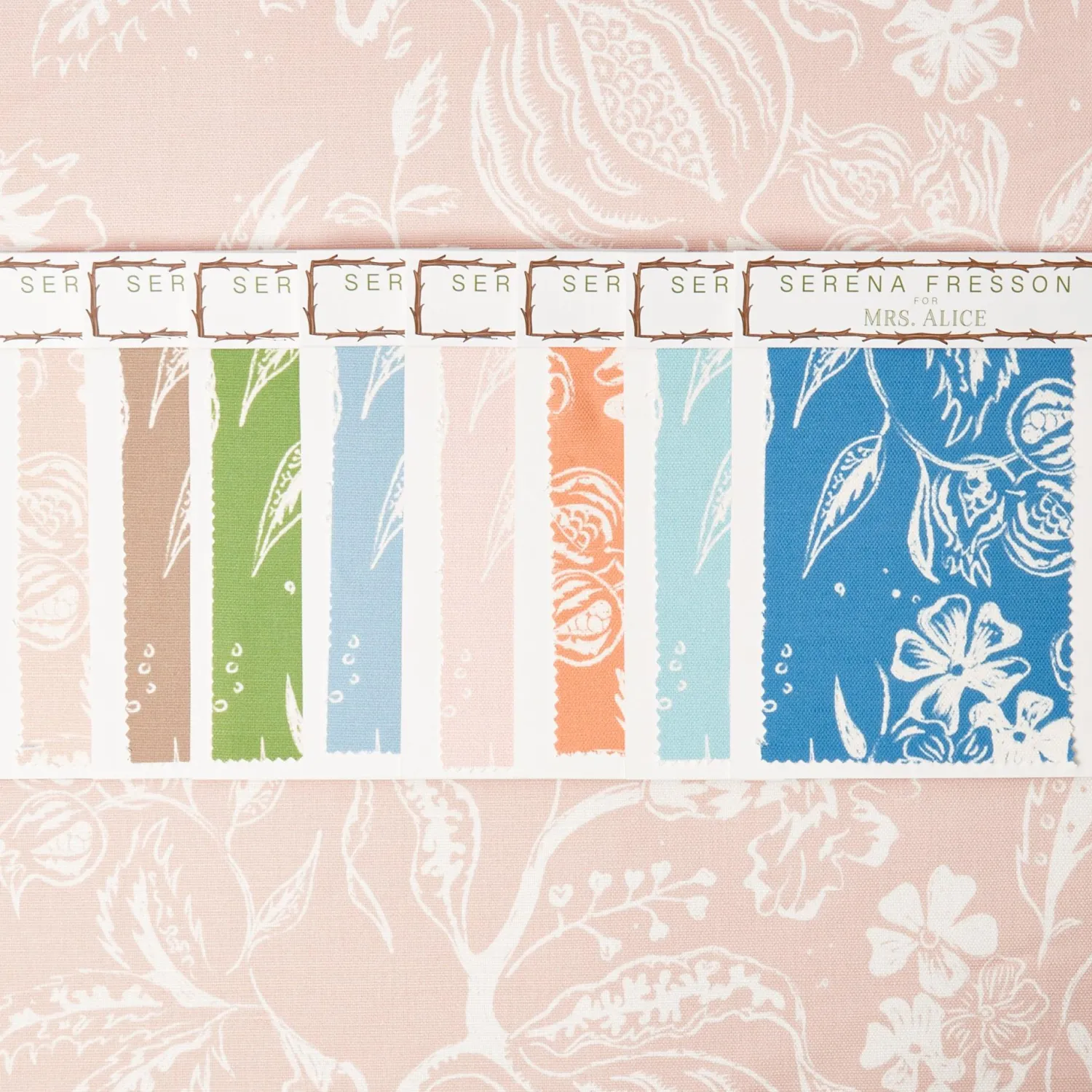 Mrs. Alice Pink Chelsea Square Fabric< Serena Fresson Fabrics