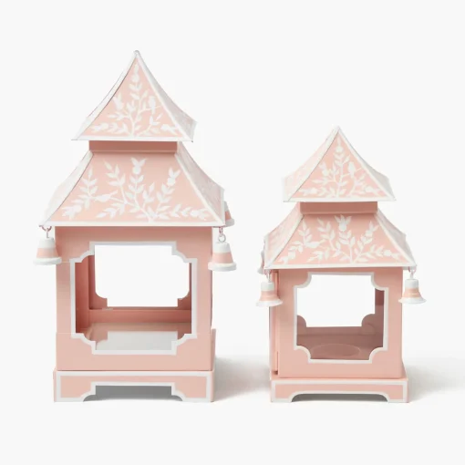 Mrs. Alice Pink Chinoiserie Pagoda Lantern< Year-round Decorations | Pagodas & Lanterns