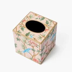 Mrs. Alice Pink Chinoiserie Tole Tissue Box< For Her | For The Homemaker