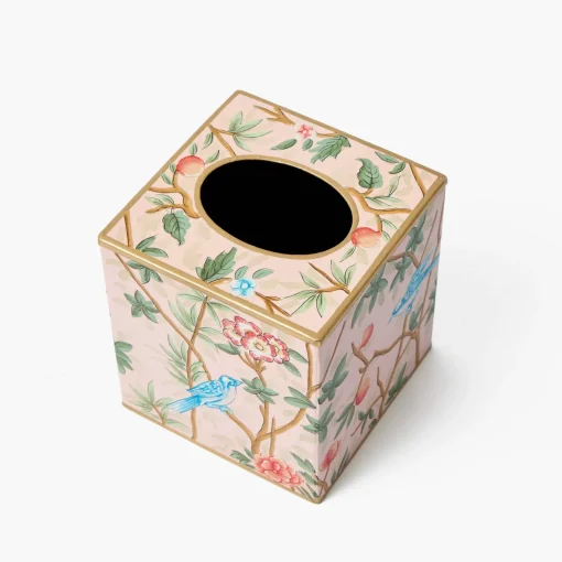 Mrs. Alice Pink Chinoiserie Tole Tissue Box< For Her | For The Homemaker
