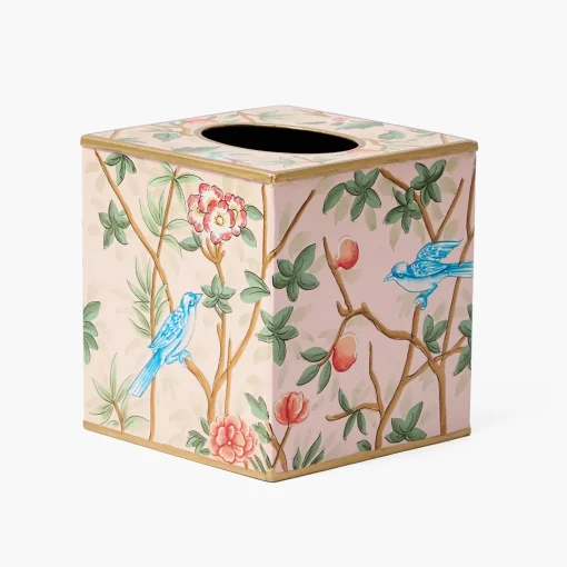 Mrs. Alice Pink Chinoiserie Tole Tissue Box< For Her | For The Homemaker