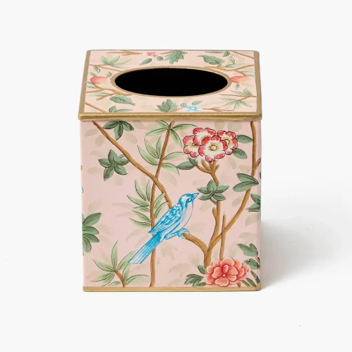 Mrs. Alice Pink Chinoiserie Tole Tissue Box< For Her | For The Homemaker