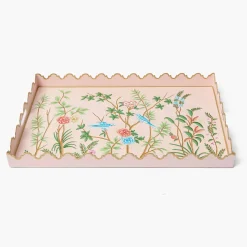 Mrs. Alice Pink Chinoiserie Tole Tray< Trays | For Her