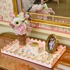 Mrs. Alice Pink Chinoiserie Tole Tray< Trays | For Her