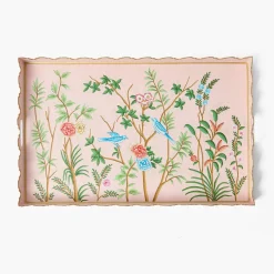 Mrs. Alice Pink Chinoiserie Tole Tray< Trays | For Her