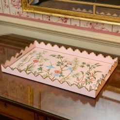 Mrs. Alice Pink Chinoiserie Tole Tray< Trays | For Her