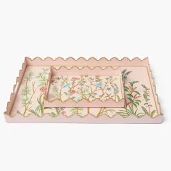 Mrs. Alice Pink Chinoiserie Tole Tray< Trays | For Her
