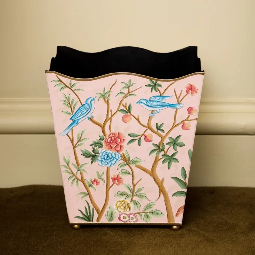 Mrs. Alice Pink Chinosierie Tole Bin< For Her | For The Homemaker