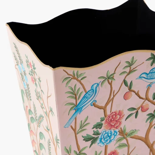 Mrs. Alice Pink Chinosierie Tole Bin< For Her | For The Homemaker