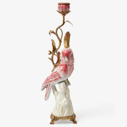 Mrs. Alice Pink Cockatiel Candle Holder< Summer Candleware | Candle Holders