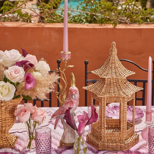 Mrs. Alice Pink Cockatiel Candle Holder< Summer Candleware | Candle Holders