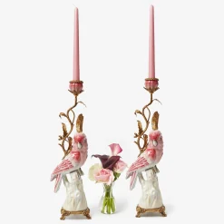 Mrs. Alice Pink Cockatiel Candle Holder< Summer Candleware | Candle Holders