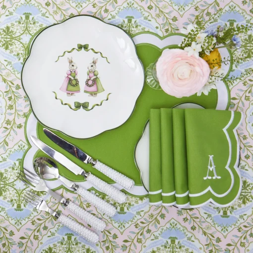 Mrs. Alice Pink Cottontail Bunny Dinner Plate< Dinner Plates