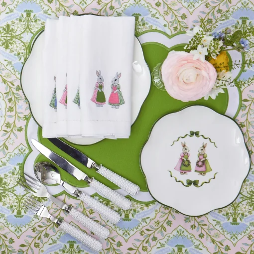 Mrs. Alice Pink Cottontail Bunny Starter Plate< Starter Plates