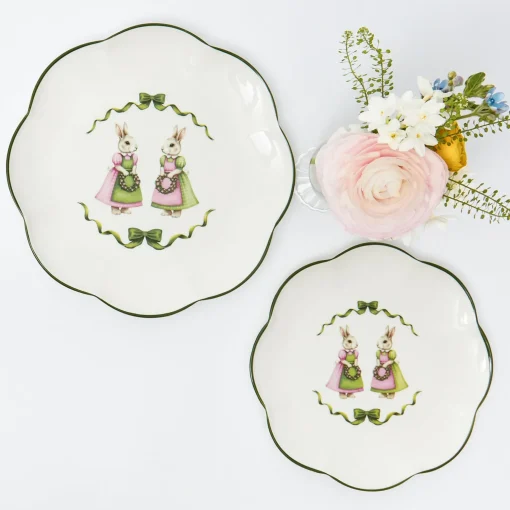 Mrs. Alice Pink Cottontail Bunny Starter Plate< Starter Plates