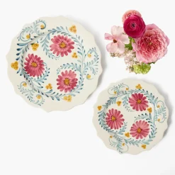 Mrs. Alice Pink Flowers Starter Plate< Summer Crockery | Starter Plates
