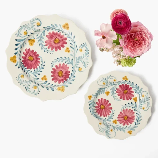 Mrs. Alice Pink Flowers Starter Plate< Summer Crockery | Starter Plates
