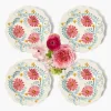 Mrs. Alice Pink Flowers Starter Plates (Set of 4)< Summer Crockery | Starter Plates