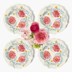 Mrs. Alice Pink Flowers Starter Plates (Set of 4)< Summer Crockery | Starter Plates