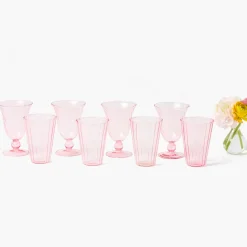 Mrs. Alice Pink Fluted Glassware (Set of 8)< Summer Glassware | Glasses